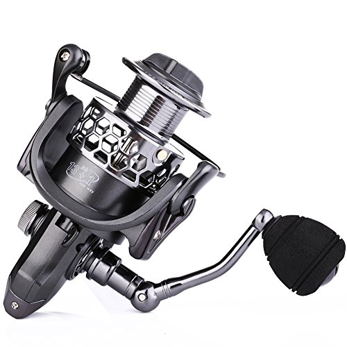 Sougayilang Fishing Reel 13+1BB Light Weight Ultra Smooth Aluminum Spinning Fishing Reel with Free Spare Graphite Spool