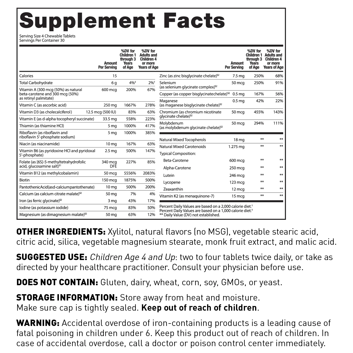 Dr. Amy Myers Kids Multivitamin Chewable for Optimal Health - Activated B Vitamins, Zinc, Selenium, Iodine + More - 23 Vitamins & Minerals, Gluten Free - Berry Flavor, 120 Tablets