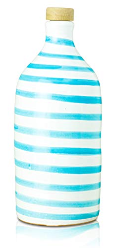 Antico Frantoio Muraglia | Premium Italian Extra Virgin Olive Oil | First Cold Pressed Gourmet EVOO | RAINBOW Arcobaleno Collectible Handmade Ceramic Bottle | 16.9 Fl.oz (500 ml)