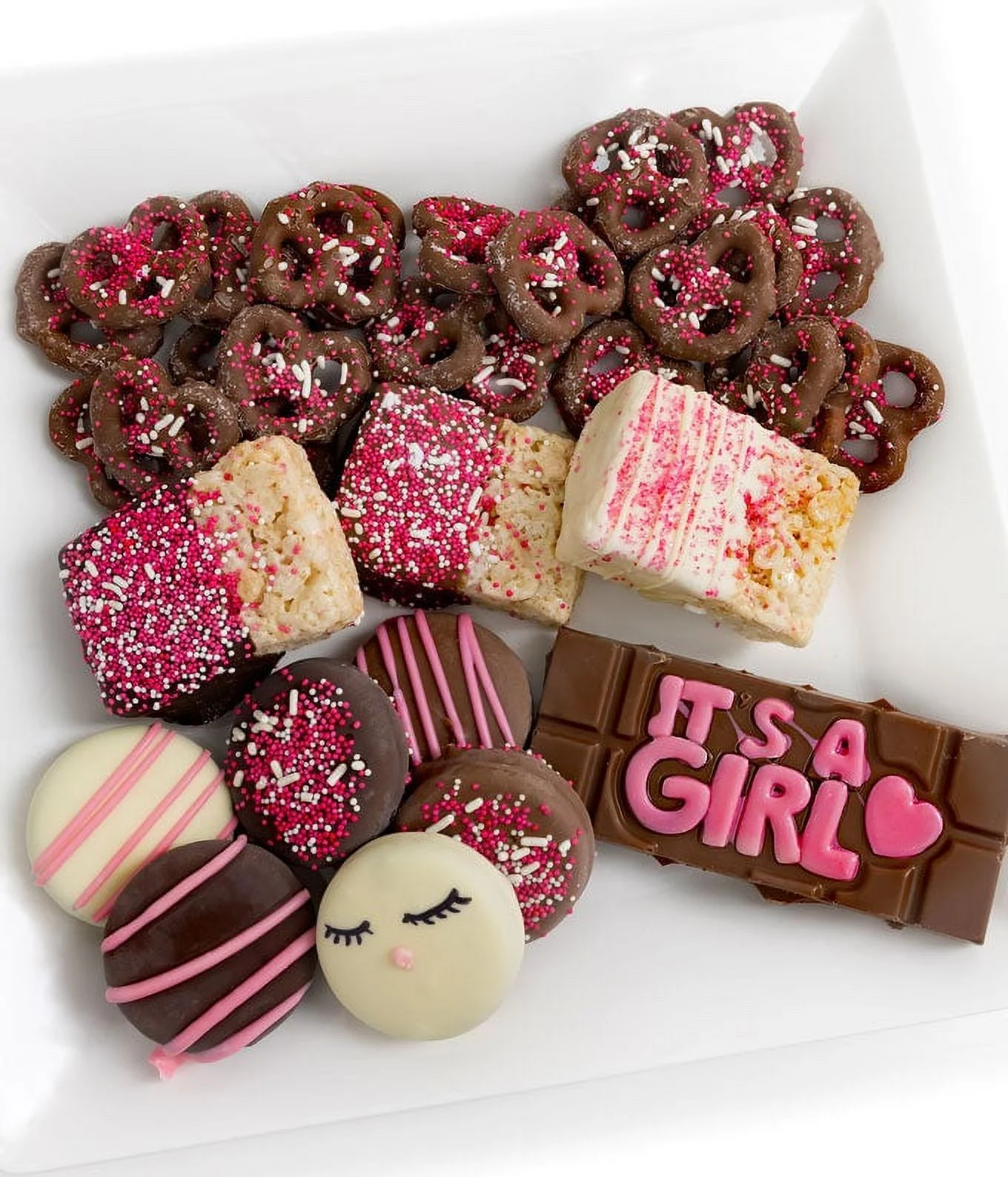 From You Flowers - Baby Girl Belgian Chocolate Covered Treat Sampler