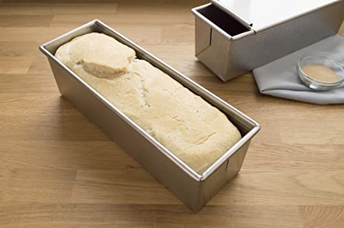 USA Pan Bakeware Pullman Loaf Pan with Cover, 13 x 4 inch, Nonstick & Quick Release Coating, Made in the USA from Aluminized Steel