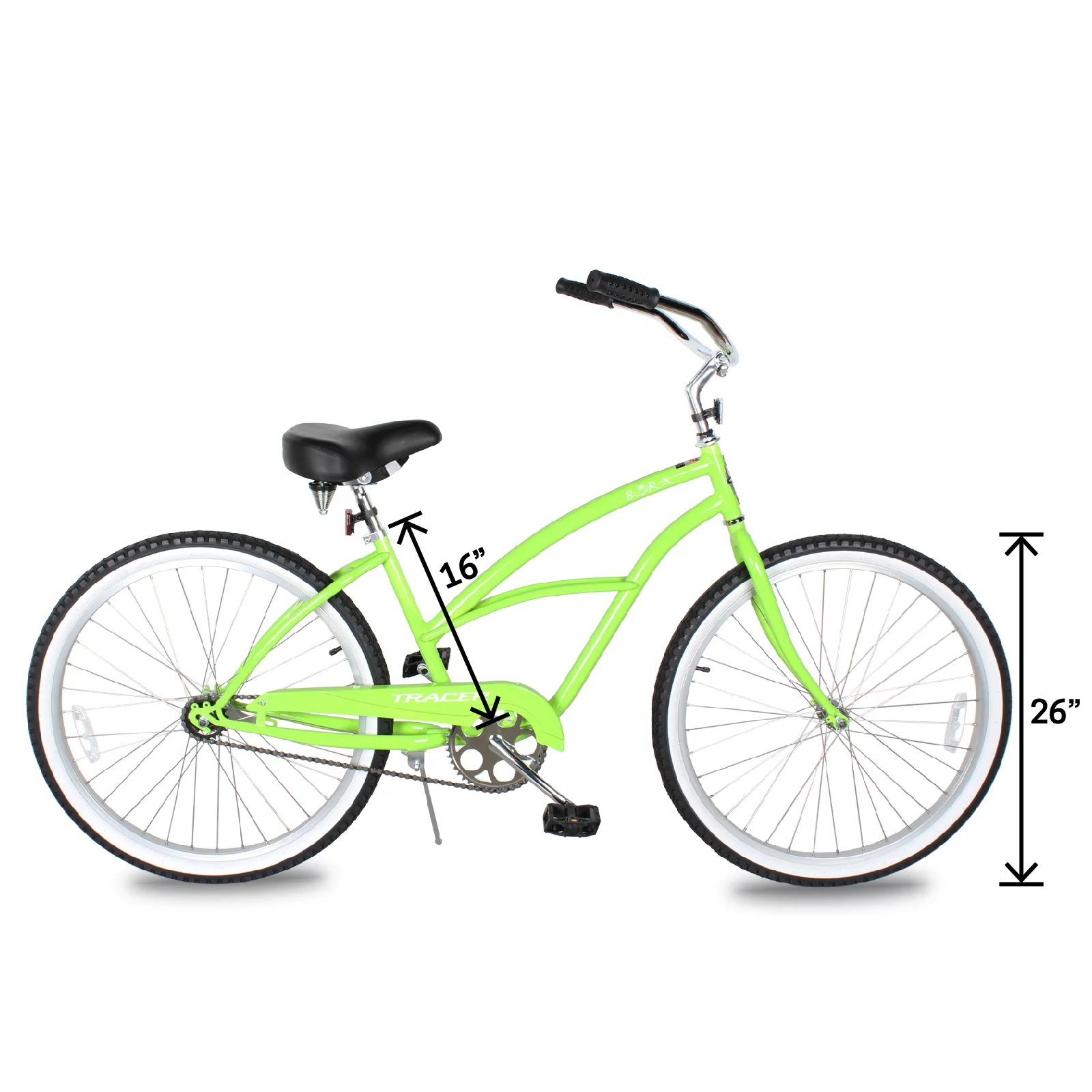 Tracer Lightweight Beach Cruiser Bike for Adult, 26 Inch Wheels, Featuring Steel Step Over or Step Through Hi Ten Steel Frame, Hybrid Bike, Coaster Brake, 1 Speed, Complete Cruiser, Mint Green, Female