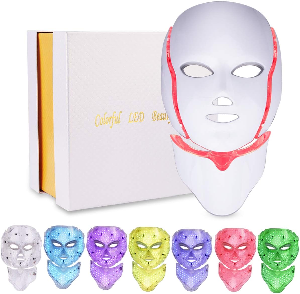 7 Colors, 7 Colors Neck, Light Face, 7 Colors Face and Neck with Micro-Current Function (7 Colors)