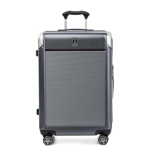 Travelpro Platinum Elite Hardside Expandable Carry on Luggage, 8 Wheel Spinner, TSA Lock, Hard Shell Polycarbonate Suitcase, Metallic Sand, Compact Carry on 20-Inch