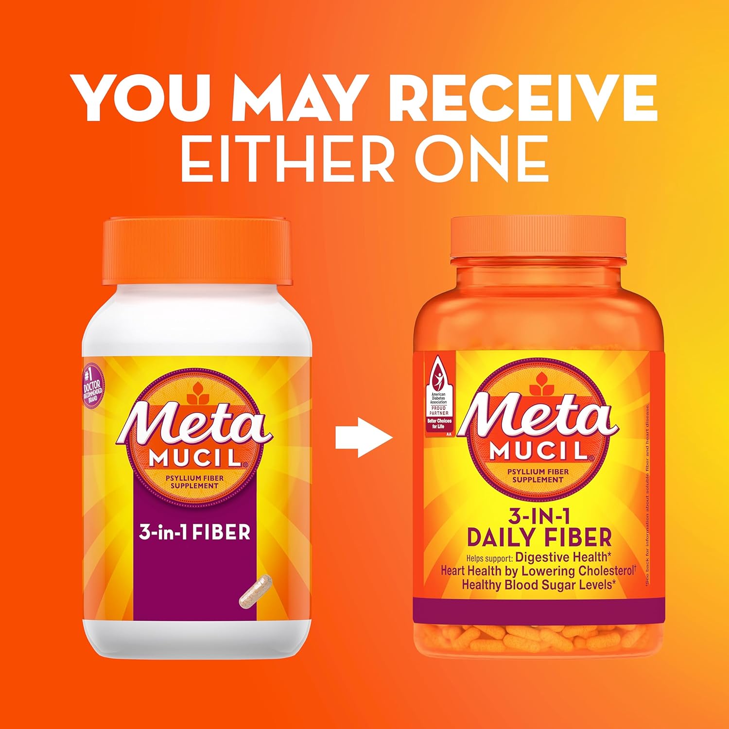 Metamucil Daily Fiber Supplement, 160 Capsules