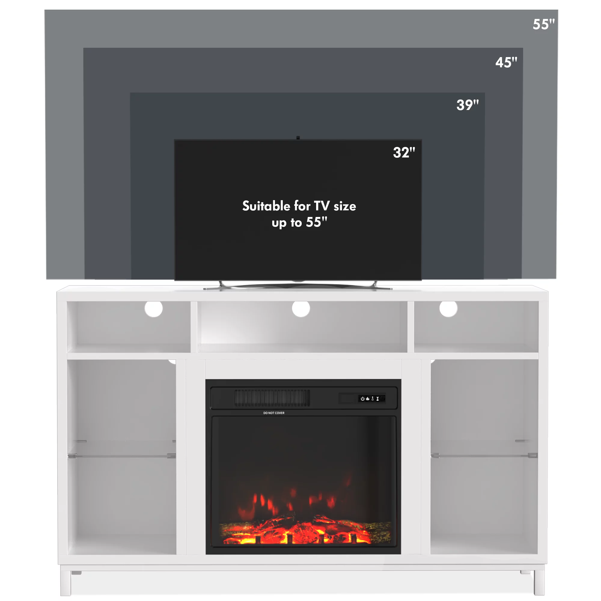 Fireplace TV Stand with 18
