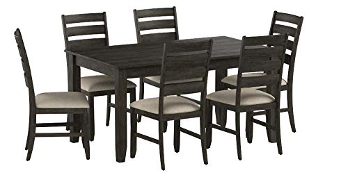 Signature Design by Ashley Caitbrook Rustic 7 Piece Dining Set, Include Table and 6 Chairs, Gray