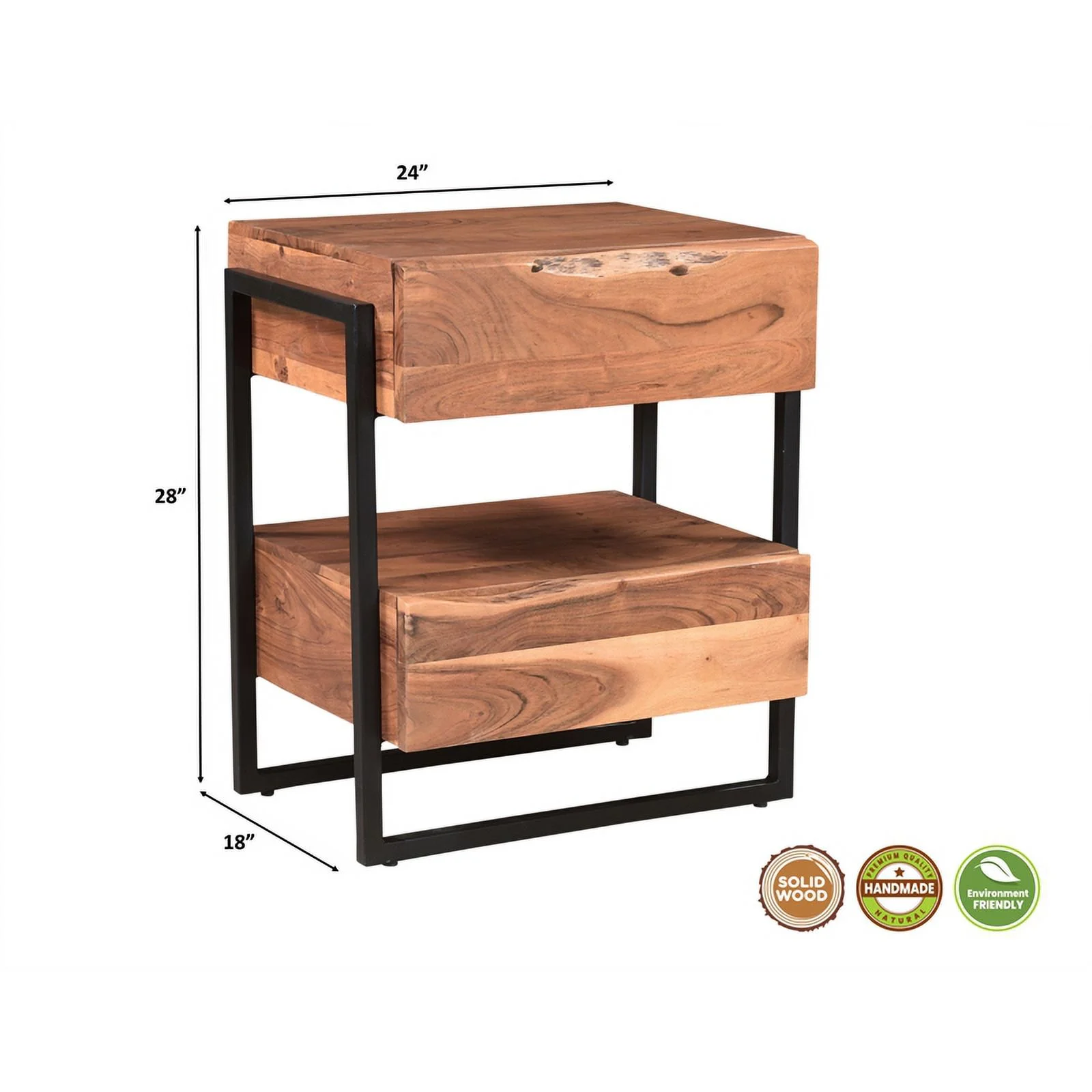 Taran Designs Harper 3-piece Solid Wood King Bedroom Set in Brown