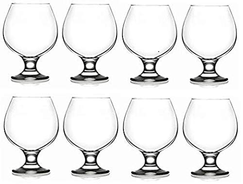 Collection 8 Piece Glass Set - For Drinking Brandy, Bourbon, and Wine (Brandy (13.25 oz))