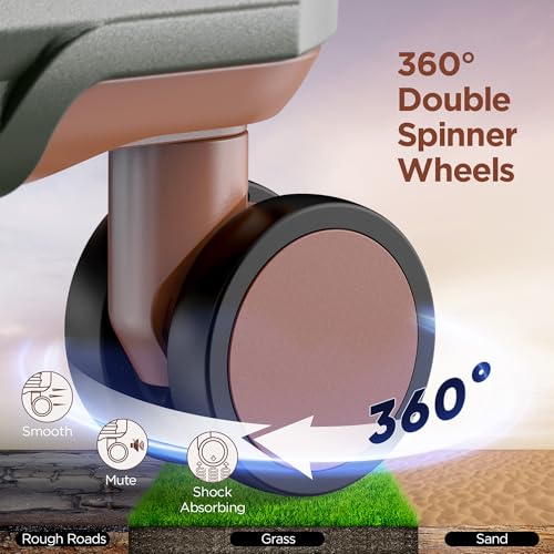 SHOWKOO Luggage Sets 3 Piece Hardside Expandable Suitcase with Double Spinner Wheels Tsa Lock, (Beige White, 5 piece set)