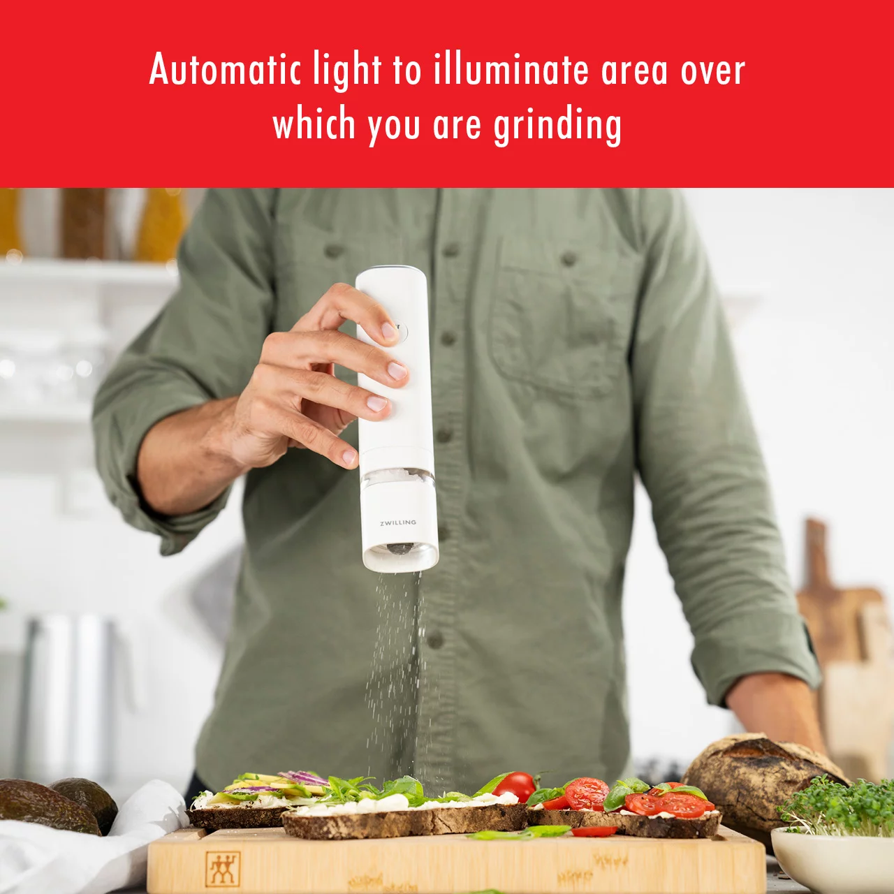 ZWILLING Enfinigy Electric Salt/Pepper Mill - White