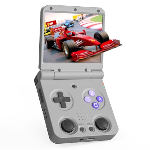 Miyoo Flip V2 Retro Handheld Gaming Console with Metal Hinge, 3.5'' 640*480 IPS Screen Linux System Portable Video Game Emulator Hand Held Console with HDMI