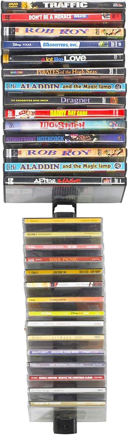 Atlantic Media Stix, Wall-Mount CD/DVD Media Storage Rack, 4-pack PN 62735674 in Black