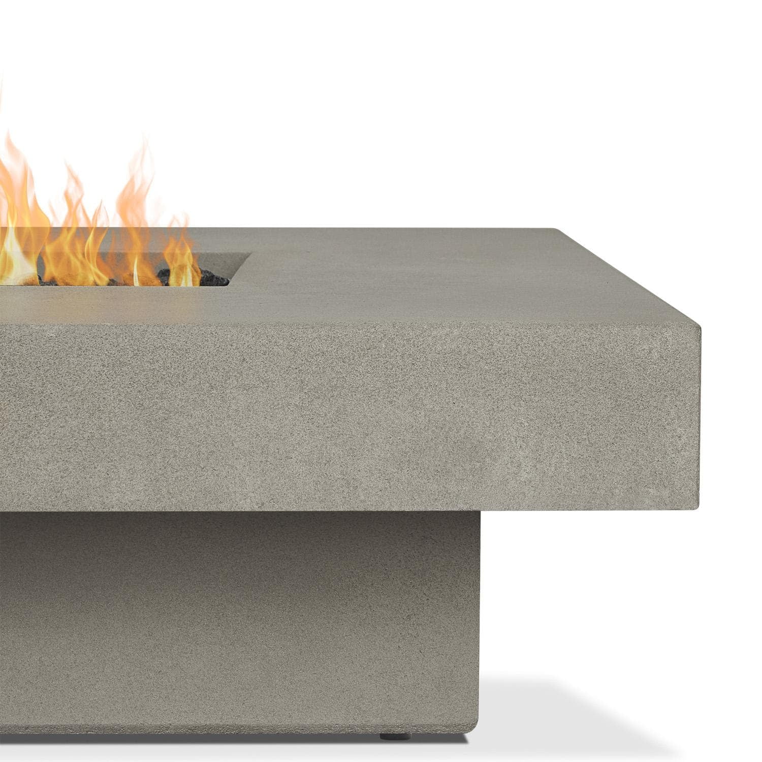 BBQGuys Signature Geneva 60-Inch Rectangle Propane Fire Table - Flint - 1581LP-FLNT