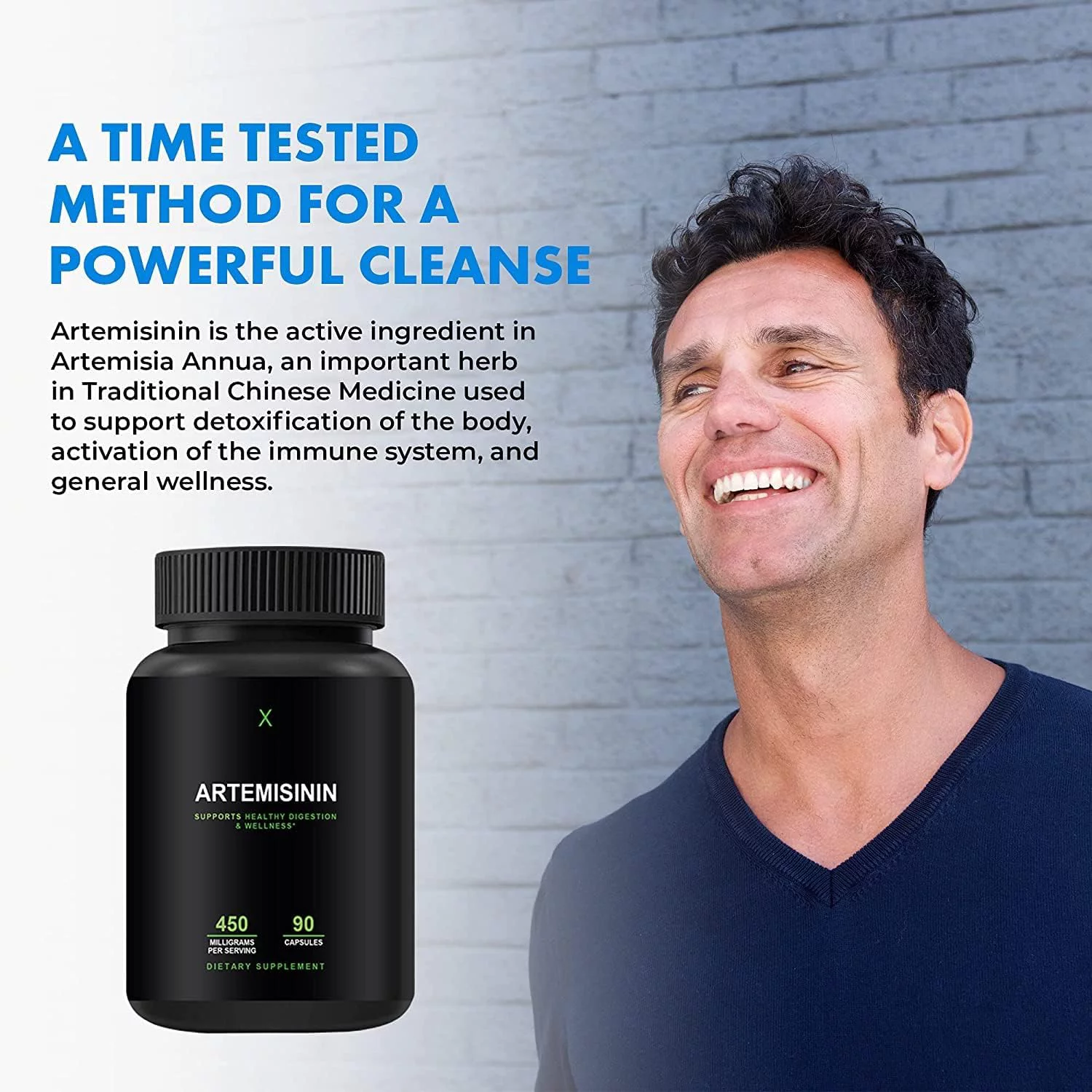 Artemisinin 450 mg - Artemisia Annua - Sweet Wormwood Extract - Artemisinin Capsules Support Healthy Aging, Digestion, and Immunity - Easy to Swallow Veggie Capsules - HumanX