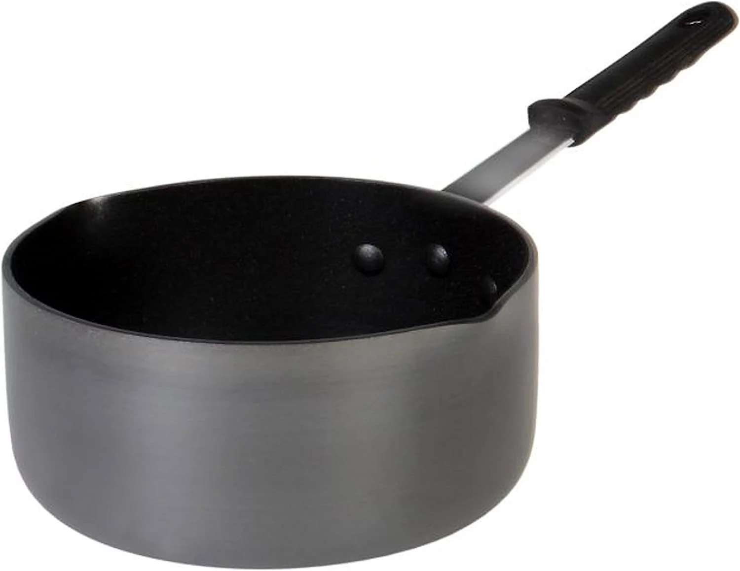 Truecraftware – 1 Qt. Anodized Non-Stick Aluminum Saucepan with Pour Spout and Black Cool Handle Sleeve- Cooking Sauce Pans Multipurpose use