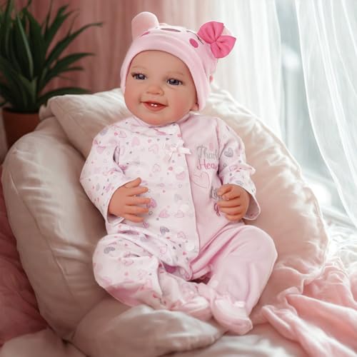 BABESIDE Lifelike Reborn Baby Dolls - Leen, 20-Inch Lovely Awake Realistic-Newborn Baby Dolls Soft Body Real Life Baby Dolls Girl with Gift Box for Kids Age 3+