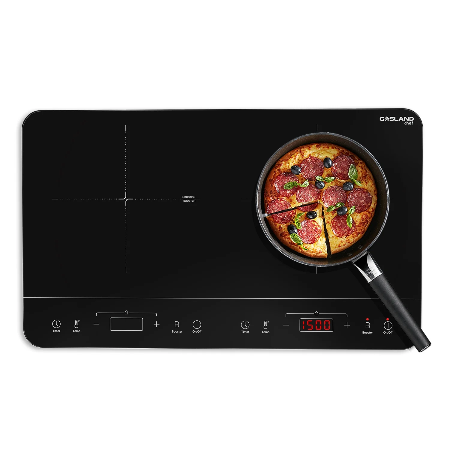 24 in. Portable Countertop Electric Induction Cooktop in Black with 2 Elements