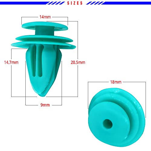 20519-42018A 30x Nylon Door Panel Trim Retainer - 8mm Door Panel Push Clips with Seal- Compatible with Tesla - Replaces OEM #: 1135147-00-B
