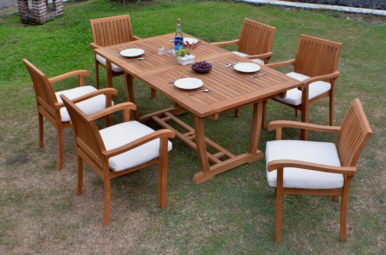 Teak Dining Set:6 Seater 7 Pc - 94