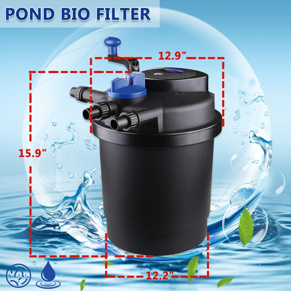 Pond Bio Pressure Filter 1600 Gallons Pool Fishpond Pump Filter Pond Filter