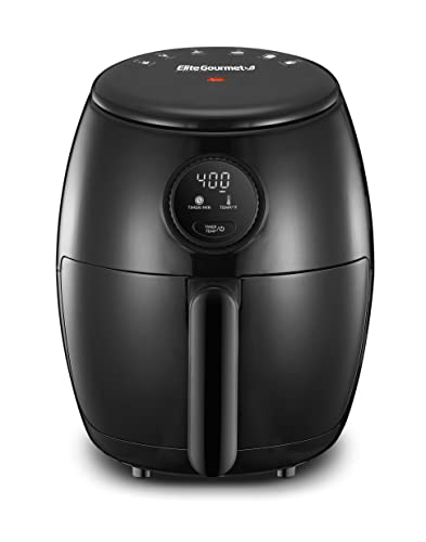 Elite Gourmet EAF0852SS 8.5Qt. Capacity Air Fryer Oven, Air Fry, Broil, Toast, Bake & Broil with Convection, Time and Temperature Controls, 800-Watts, Includes 25 Delicious Recipes, Stainless Steel
