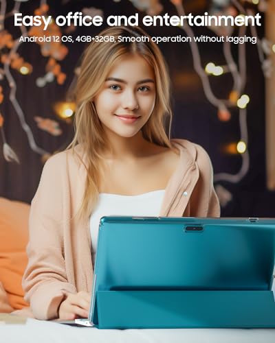 2 in 1 Tablet with Keyboard Case Mouse Stylus, 10 inch Tablet Android 12.0 Tablets PC 4GB RAM+32GB ROM 1TB Expandable Tableta Computer, 10.1 IPS Screen, 2+8MP Dual Camera, WiFi BT Google Play.