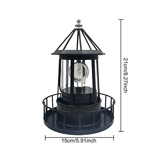 LED Solar Powered Lighthouse, 360 Degree Rotating Lighthouse Lamp, IP65 Waterproof LED Solar Lighthouse Lamps Towers Statue Lights for Outdoor Garden Pathway Patio
