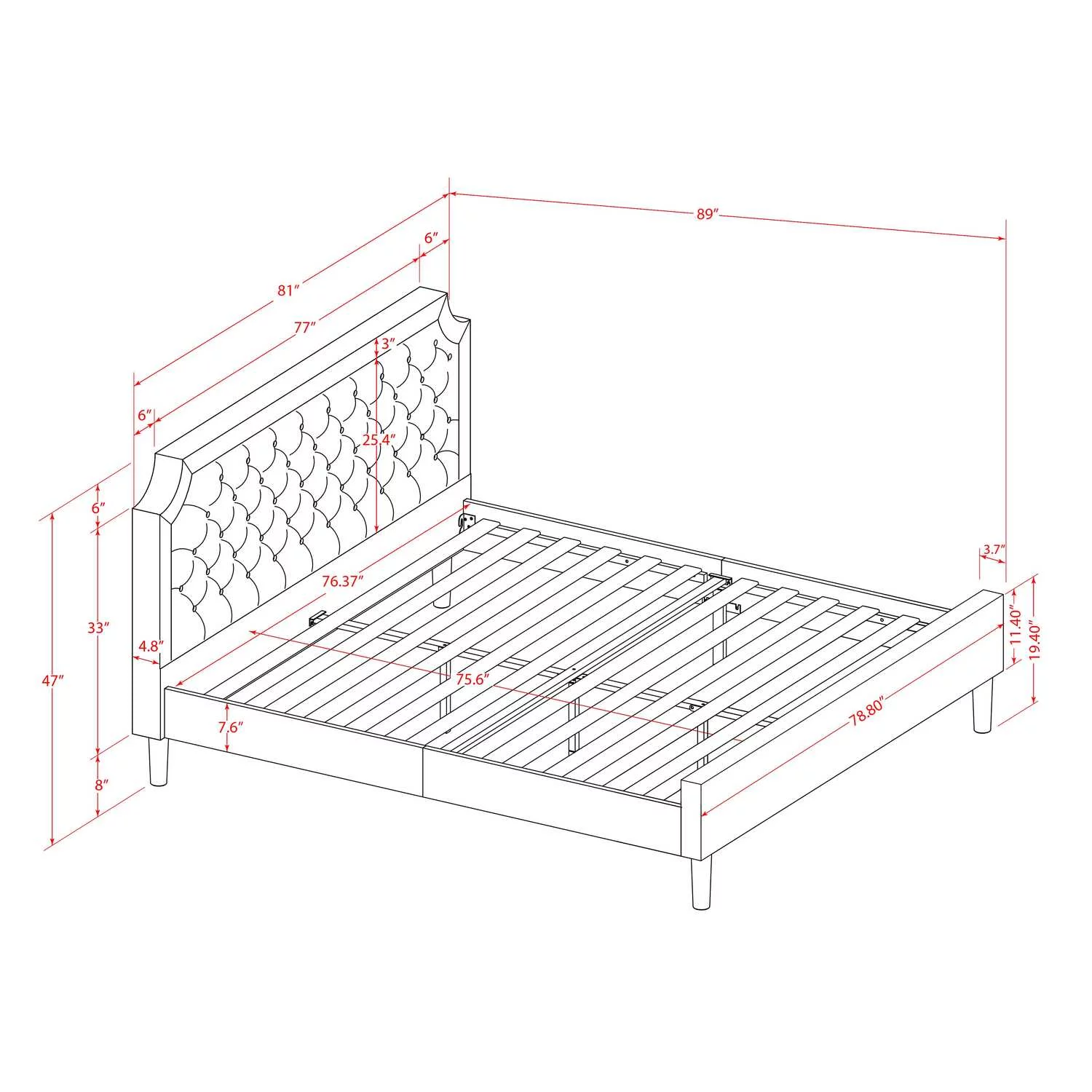 East West Furniture Granbury 2-Piece Wood King Bedroom Set in Brown & Black