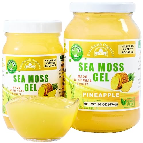 Wildcrafted Irish Sea Moss Gel | Made in USA | Rich in Vitamins & Minerals | Sea Moss Gel Organic Raw | Nutritional Supplement | Strawberry (16 oz)