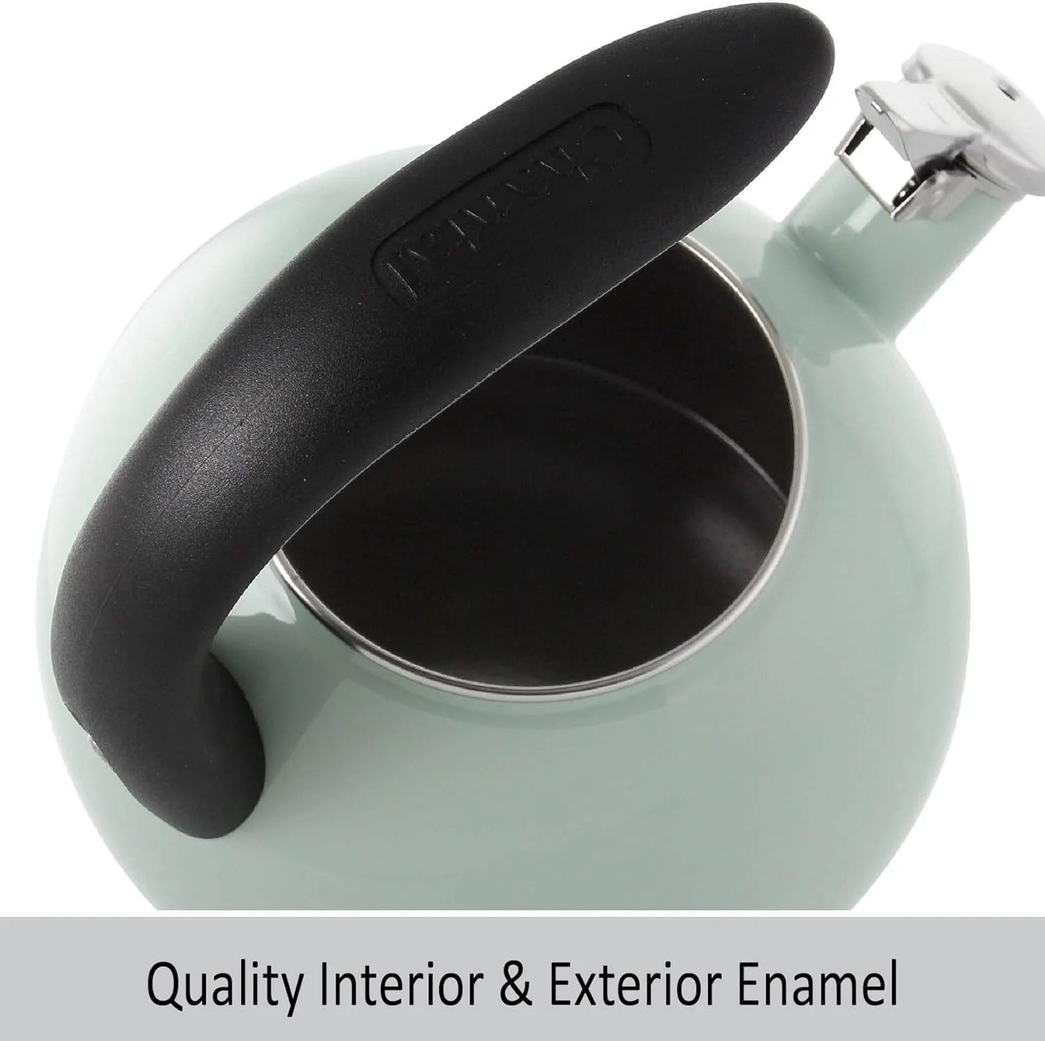 Anniversary Enamel On Steel Whistling Tea Kettle, 2 Quart (Sage Green)