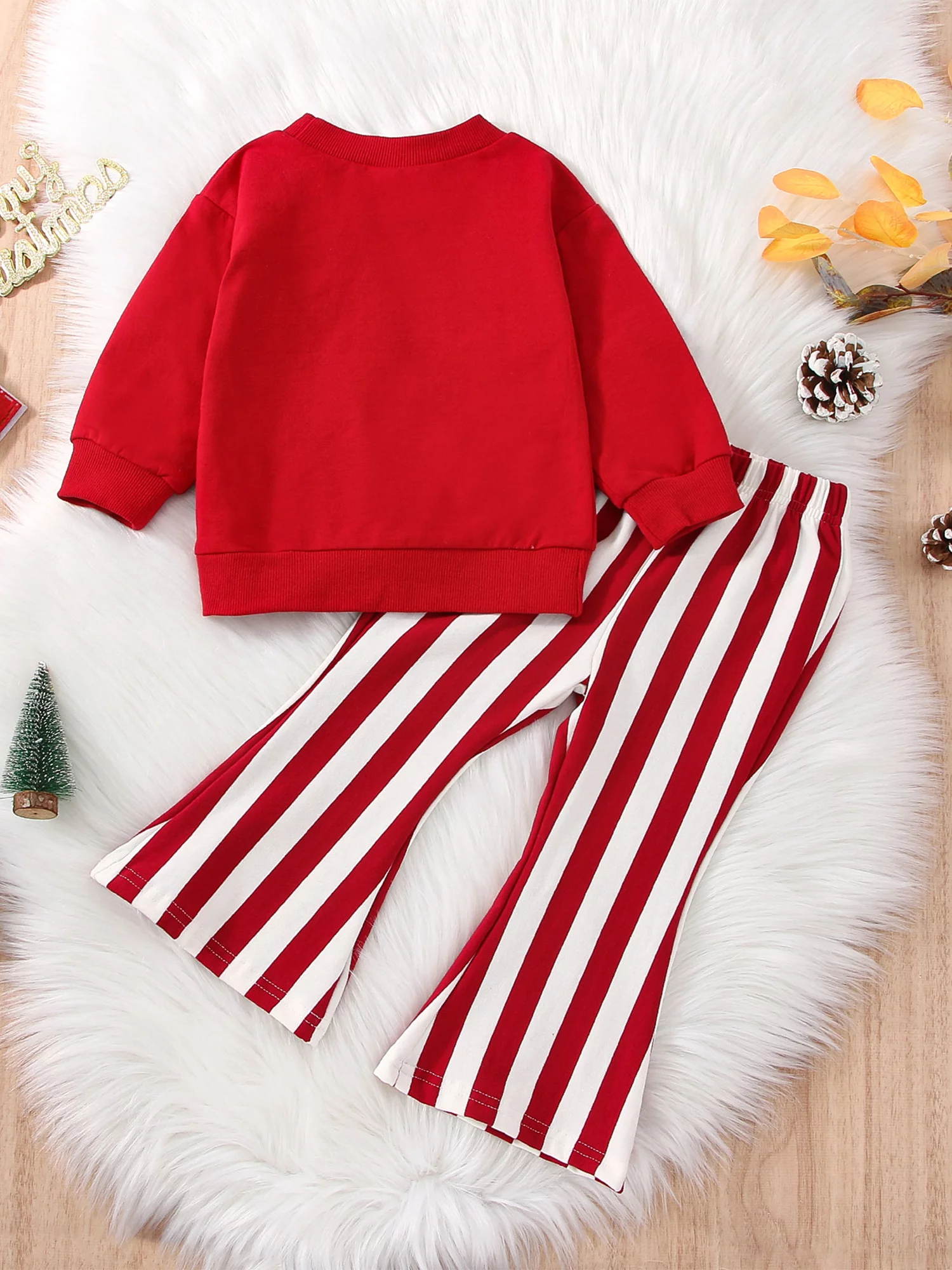 Sunisery Kid Christmas Sets Long Sleeve Round Neck Christmas Letters Shirt Bell-Bottoms Trousers