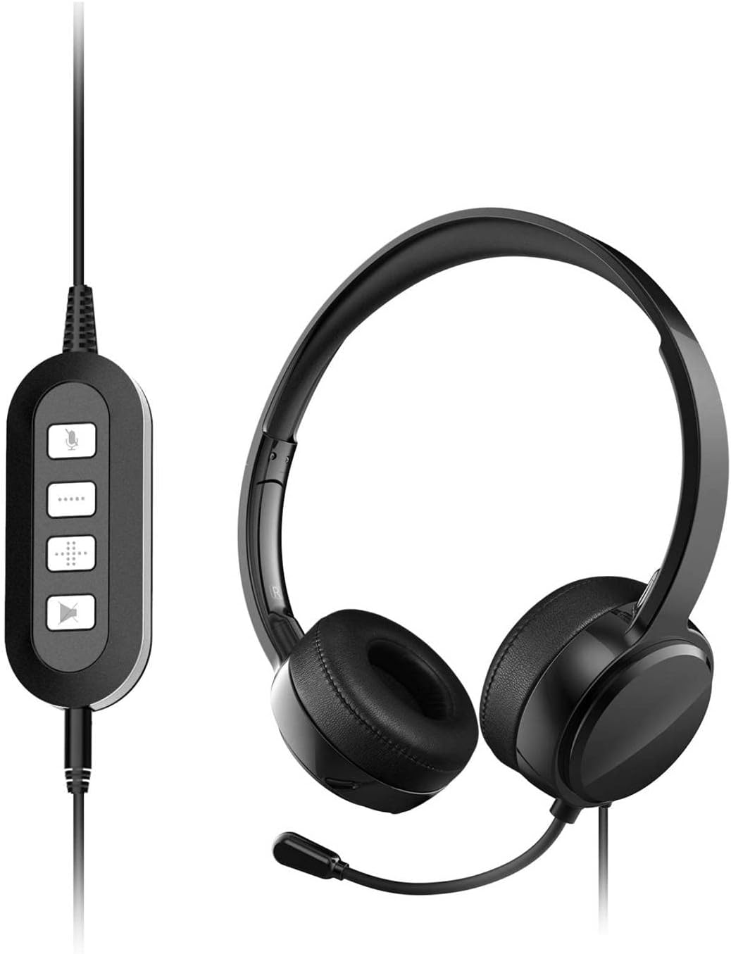 USB Headset with Mic, Headset with Microphone Noise-Cancelling, PC Headset Wired,3.5mm Audio Cable/USB Adapter, Wired Control, for Skype, Business Meetings, Webinars, Office��Call Centres