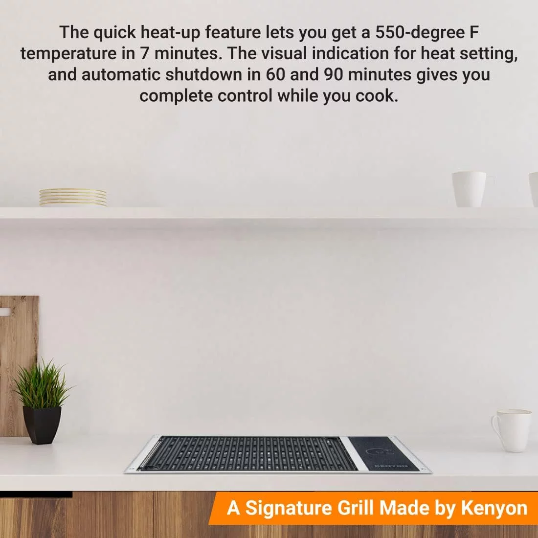 Kenyon B70060 120V No Lid Configuration Electric Grill, Stainless Steel