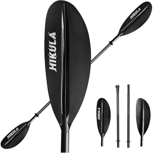 Kayak Paddle 4 Pieces Aluminum Shaft and PP Blade Floating 86.6in/220cm, 90.5inch/230cm Lightweight Oars