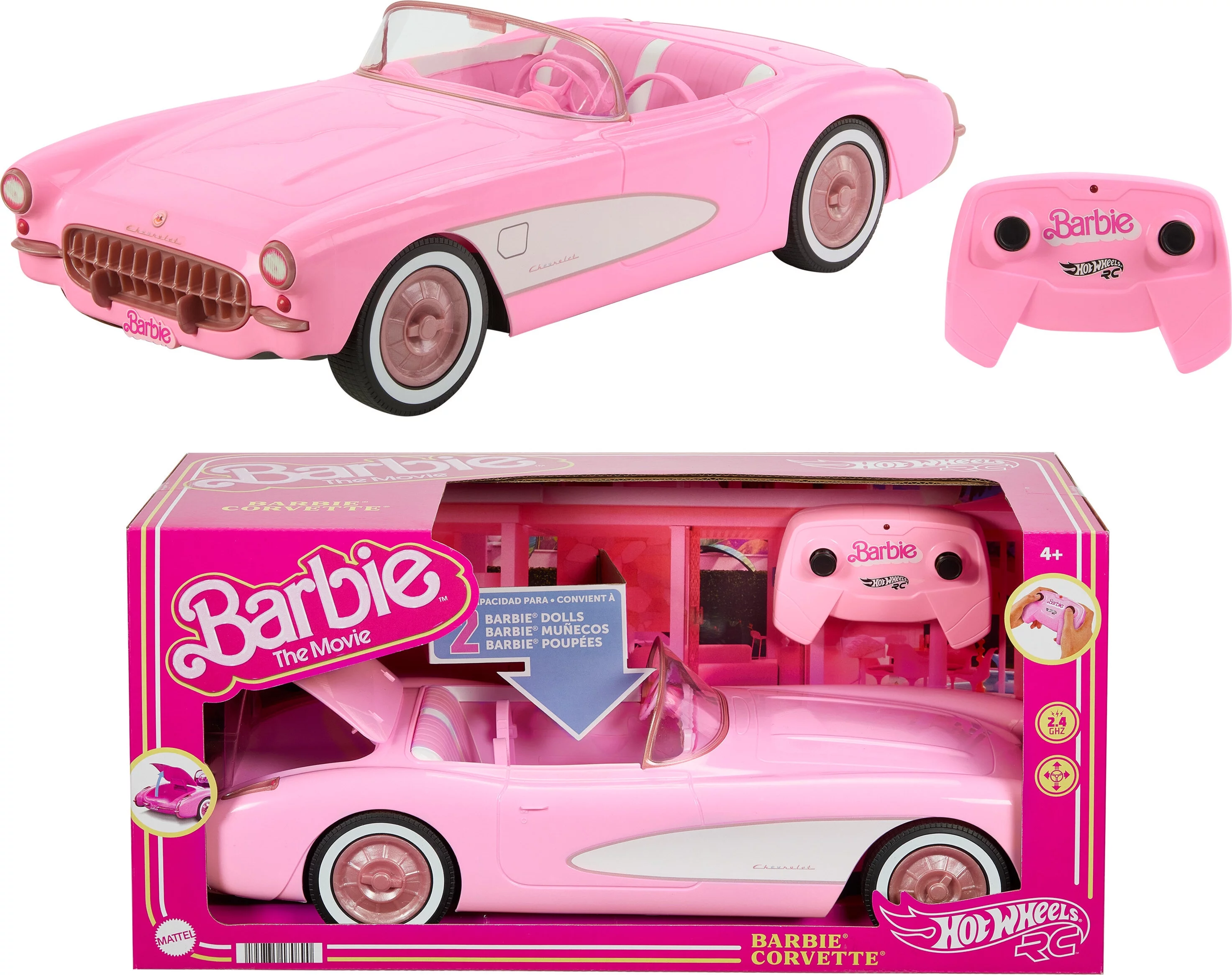 Hot Wheels RC Barbie Corvette, Remote Control Corvette from Barbie The Movie