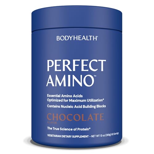 BodyHealth PerfectAmino Powder - BCAA and EAA Powder for Pre and Post Workout - Amino Acid Energy Drink Powder for Men and Women to Support Lean Muscle and Recovery - Vanilla - 30 Servings