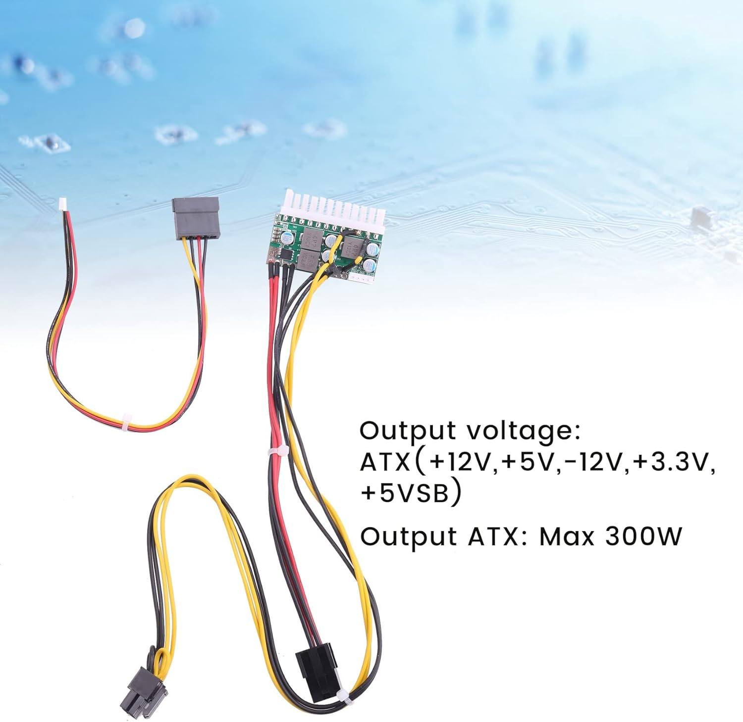 PCI-E 6PIN Input DC 12V 300W DC-ATX-300W 24Pin PICO ATX Switch PSU Power Supply Module