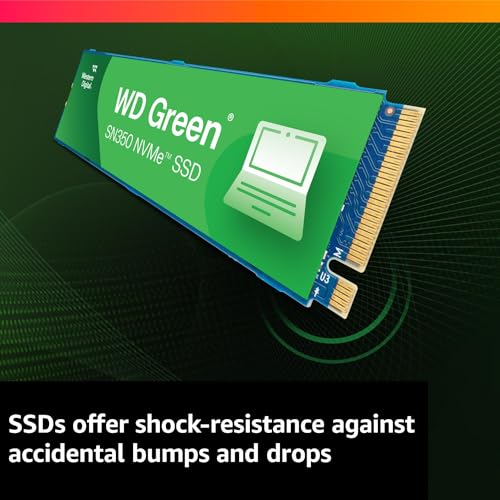 Western Digital 500GB WD Green SN350 NVMe Internal SSD Solid State Drive - Gen3 PCIe, M.2 2280, Up to 2,400 MB/s - WDS500G2G0C