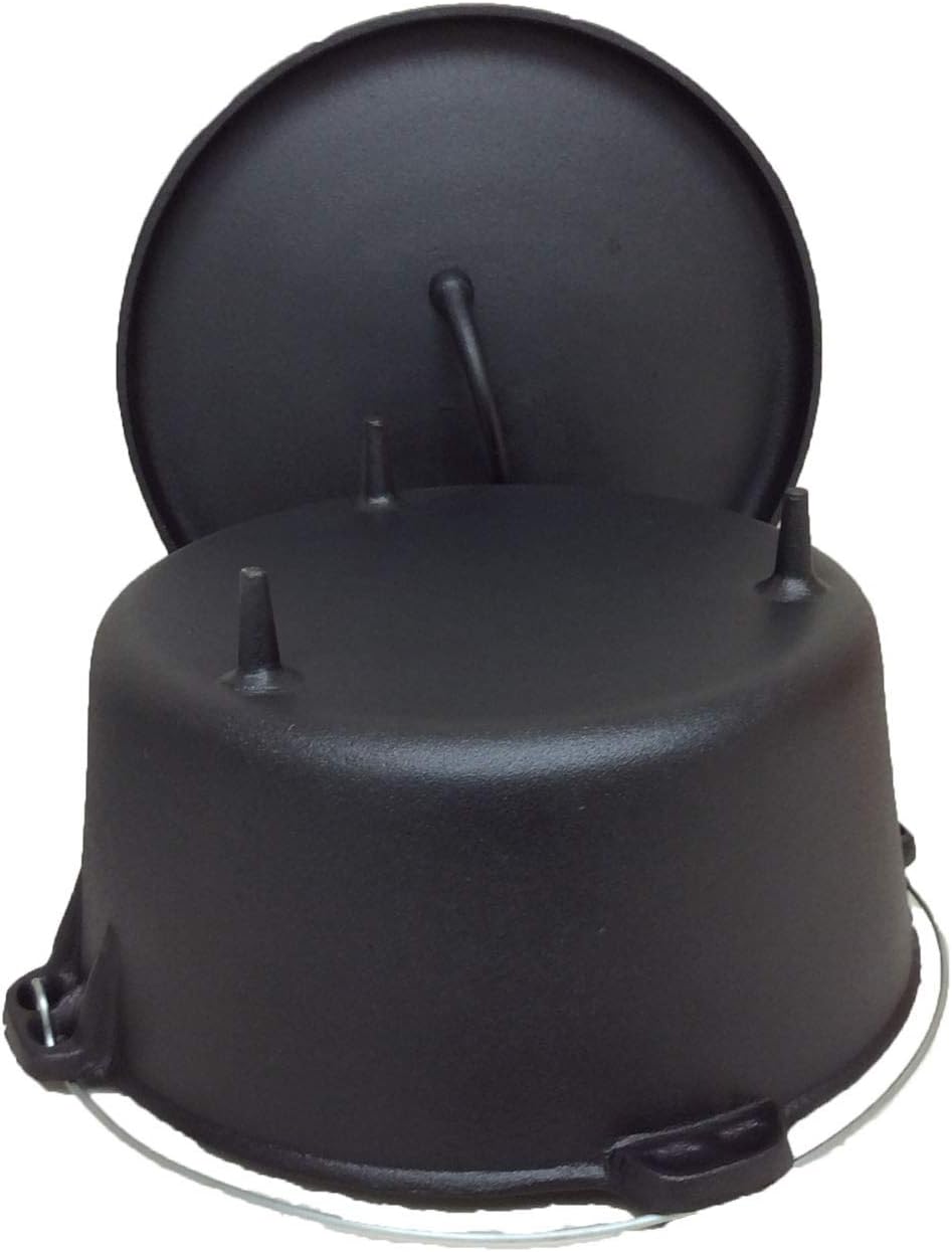 Cuisiland Pre-seasoned 16 Quart Cast Iron Dutch Oven with 3 legs and Lip Lid