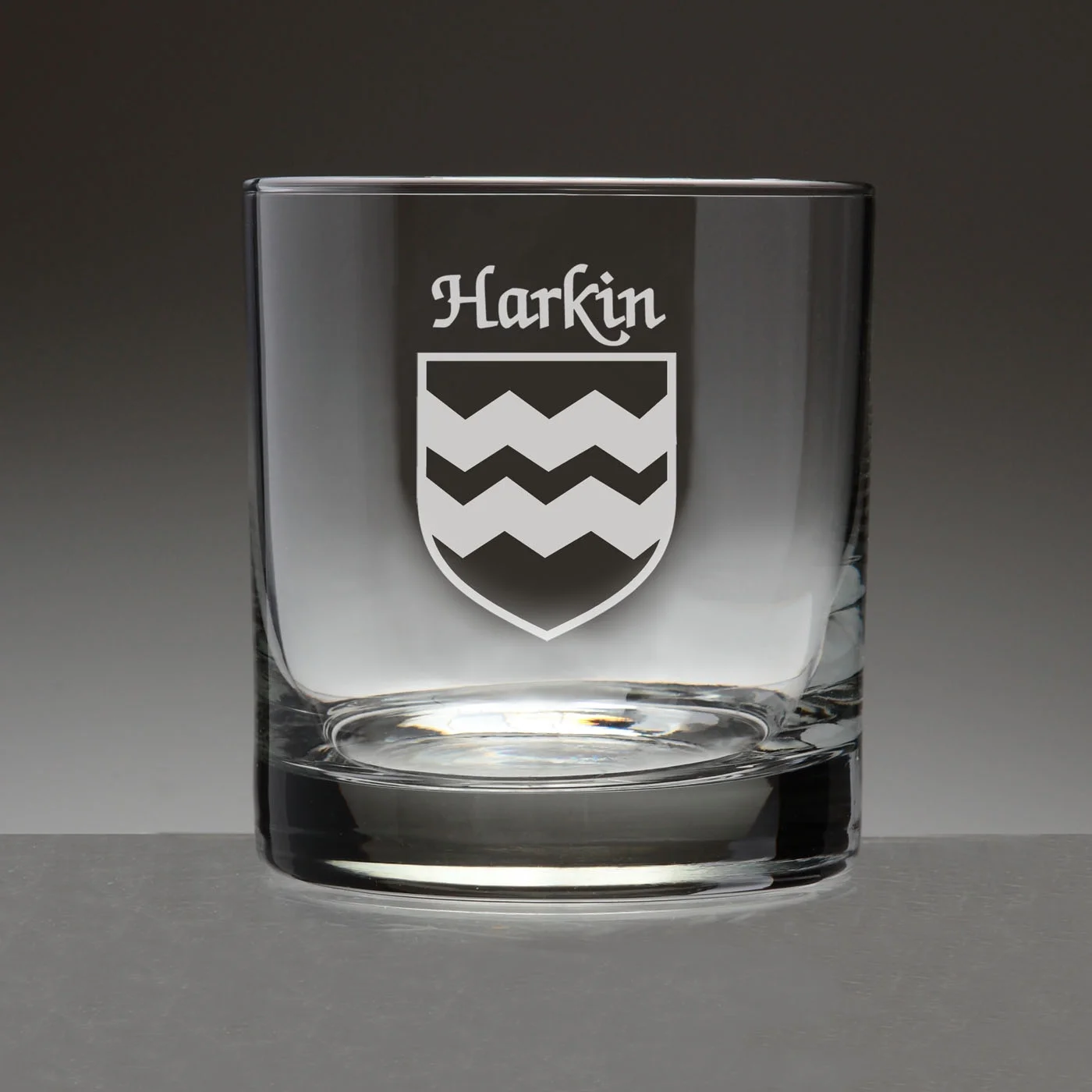 Harkin Irish Coat of Arms Tumbler Glasses - Set of 4 (Sand Etched)