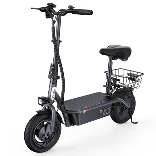 iScooter Electric Scooter with Seat, 37/21 Miles Long Range & 28/19/15.6 MPH Top Speed, 14