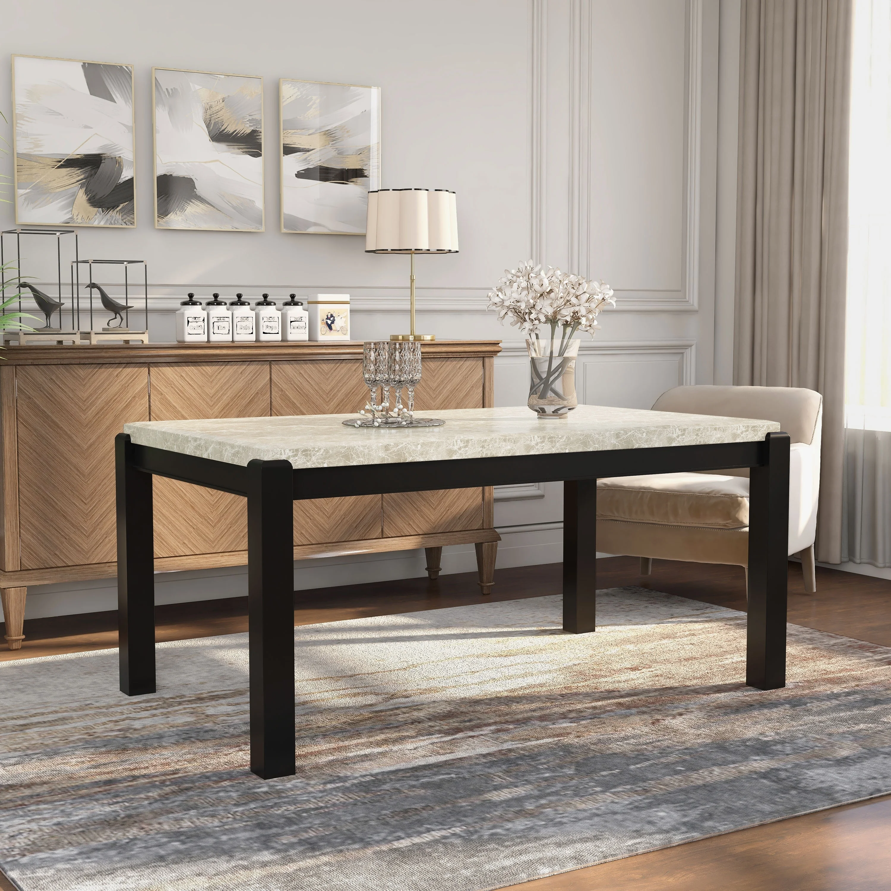 Furniture of America  Koby Contemporary Walnut 64-inch Wood Dining Table