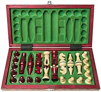 Wooden Chess Set Paris Cherry Wooden International Board Vintage Carved Pieces Pack of 2