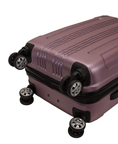 Rockland London Hardside Expandable Luggage with Spinner Wheels, Pink, Carry-On 20-Inch