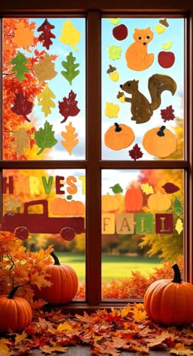 Winter Gel Cling Stickers for Windows and Mirrors - 6 Sheets of Snowy Designs: Snowflakes, Snowmen and More!