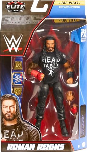 Mattel WWE Elite Collection Top Picks Action Figure & Accessories Set, Roman Reigns 6-inch Collectible with Articulation & Interchangeable Parts