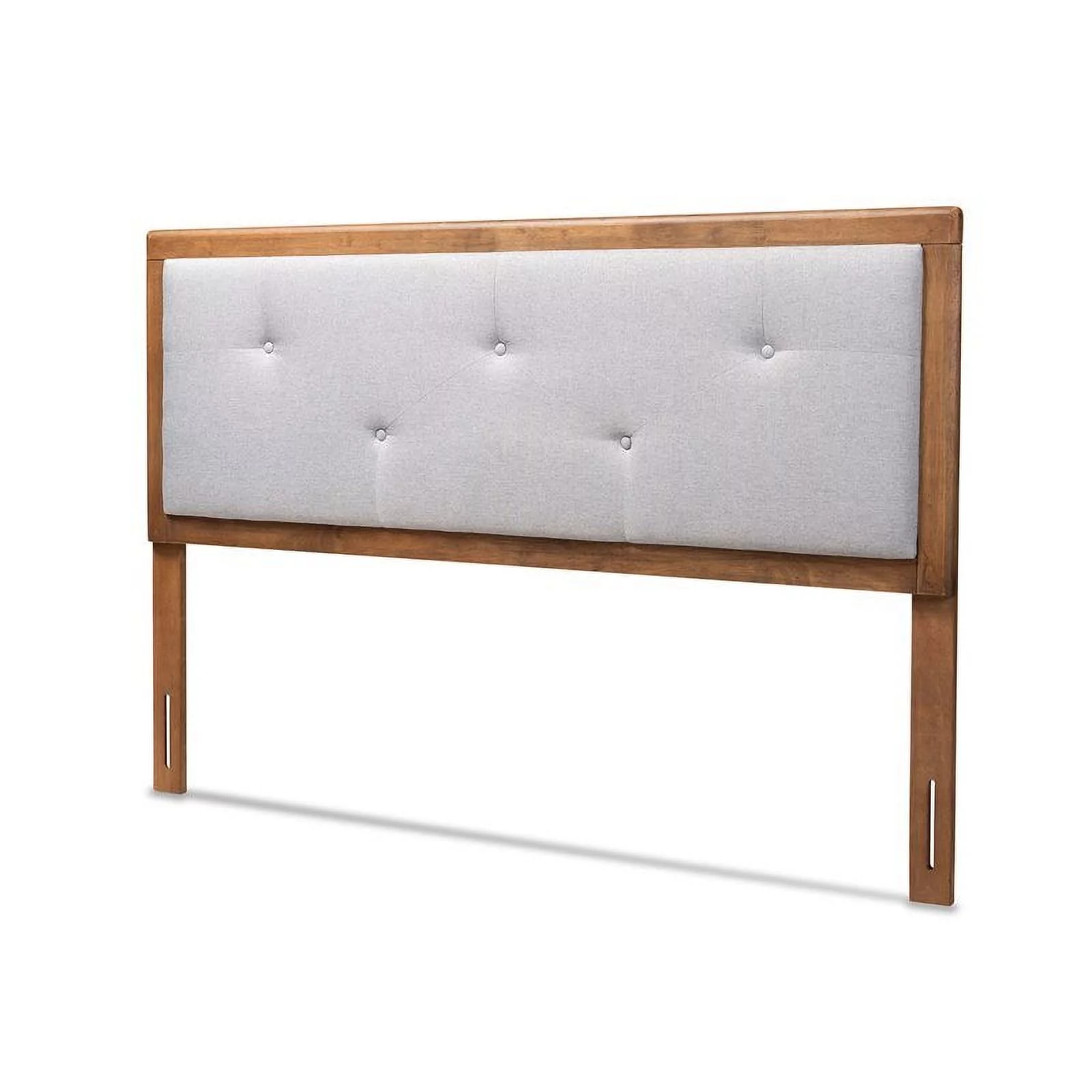 Bowery Hill Transitional Wood Queen Size Headboard in Light Gray/Walnut Brown