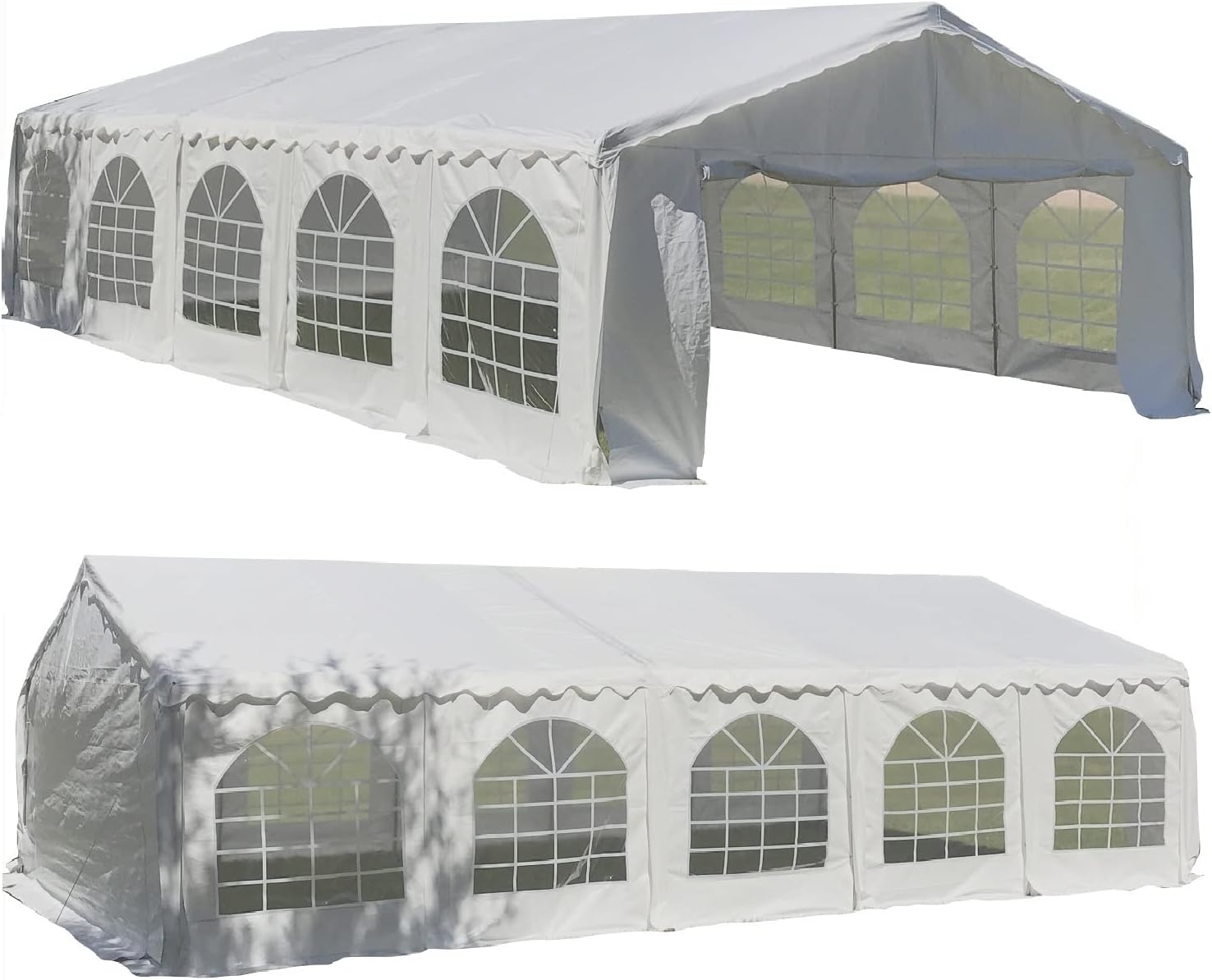 Delta 32'x20' Budget PE Tents for Parties, Large Outdoor Canopy Carpas para Fiestas, Big Wedding Party Event Tent with Waterproof Top & Removable Sidewalls for Patio Outdoor Garden Events