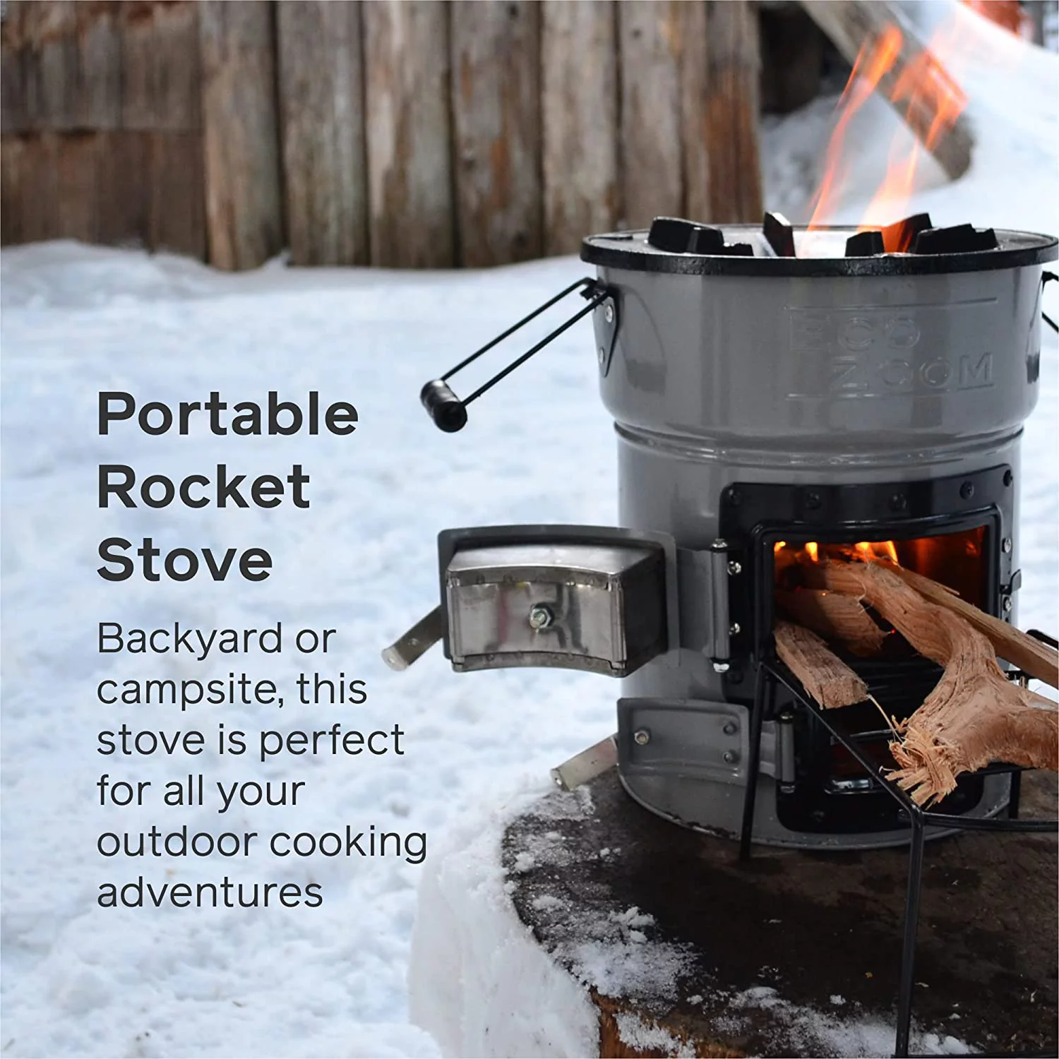 Rocket Stove, Portable Camp Stove for Outdoor Cooking, Versa Dual-Fuel (Wood & Charcoal)